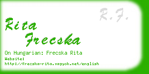 rita frecska business card